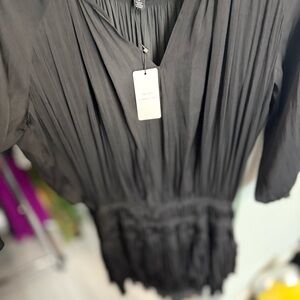Elegant Black Pleated Dress Current Air